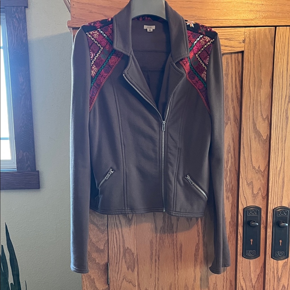 Brown Jacket with Red Accents